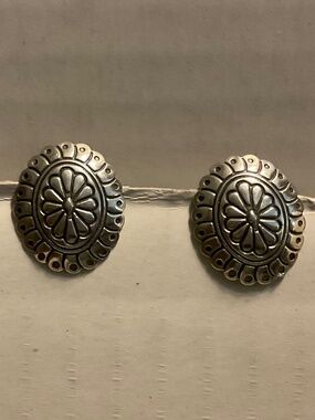 Concho Southwest Vintage Post Sterling Silver Stud Earrings